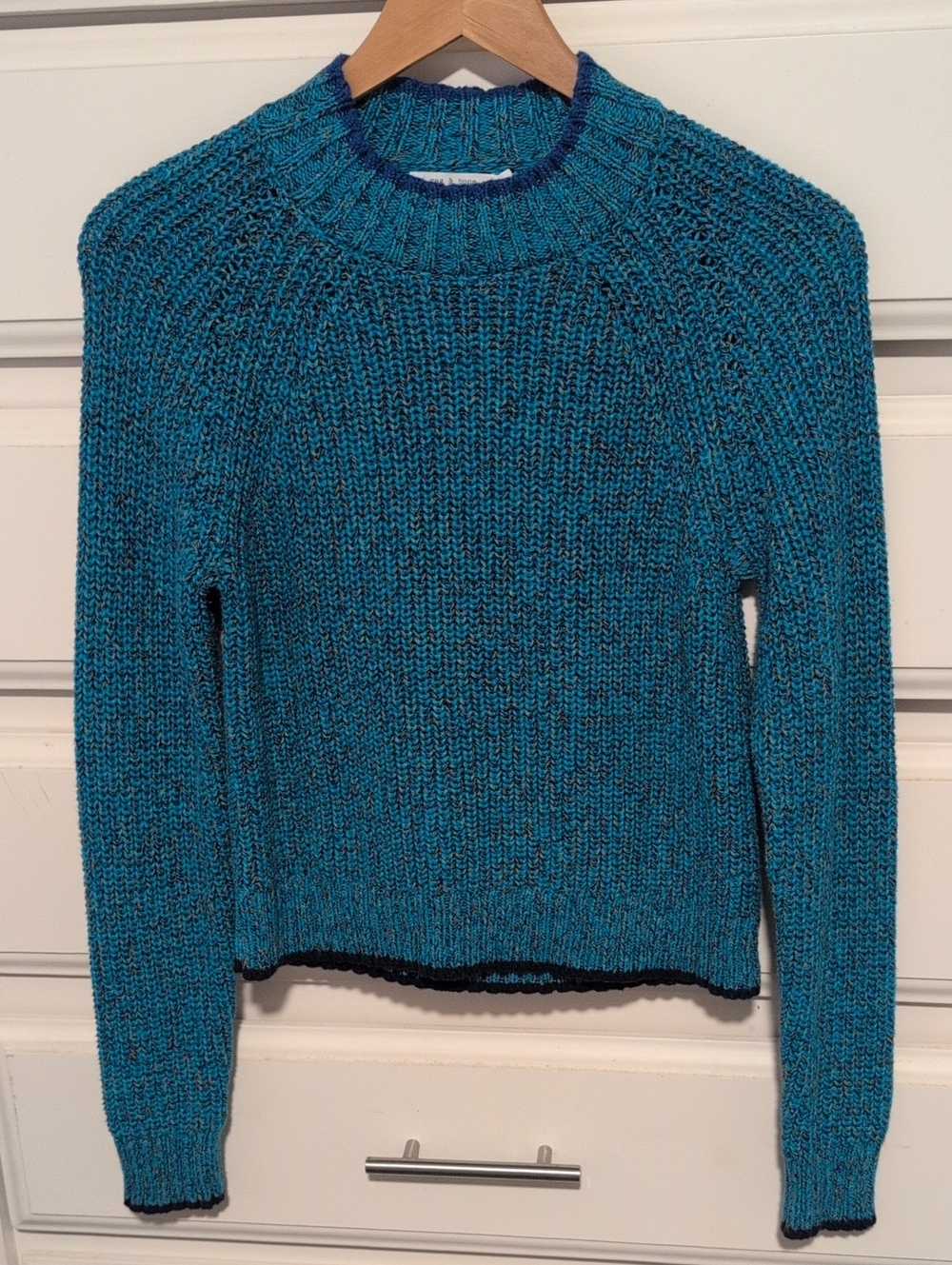 Rag & Bone Ilana Crew Funnel Neck Sweater Blue Small